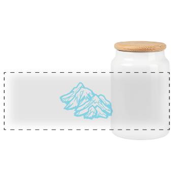 Montagnes - Boîte à biscuits avec couvercle en bois - blanc - Devant