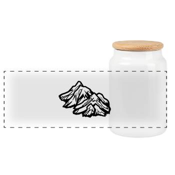 Mountains - Panoramic Cookie Jar with Wooden Lid - white - Front