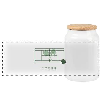 Game. Set. Match. - Panoramic Cookie Jar with Wooden Lid - white - Front