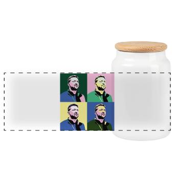 Selenskyj Pop-Art - Panorama Keksdose mit Holzdeckel - Weiß - Vorne