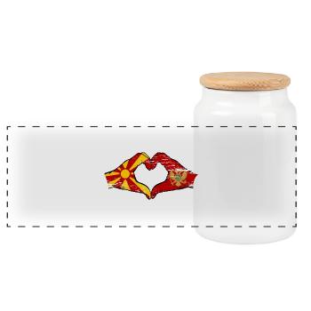 Montenegro Montanegro Flagge Hände Herzform used - Panorama Keksdose mit Holzdeckel - Weiß - Vorne