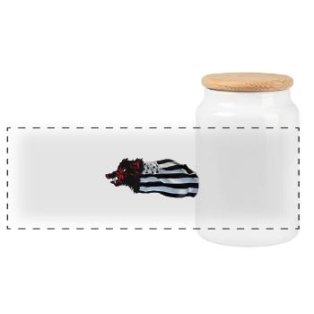 sanglier_breizh - Boîte à biscuits avec couvercle en bois - blanc - Devant