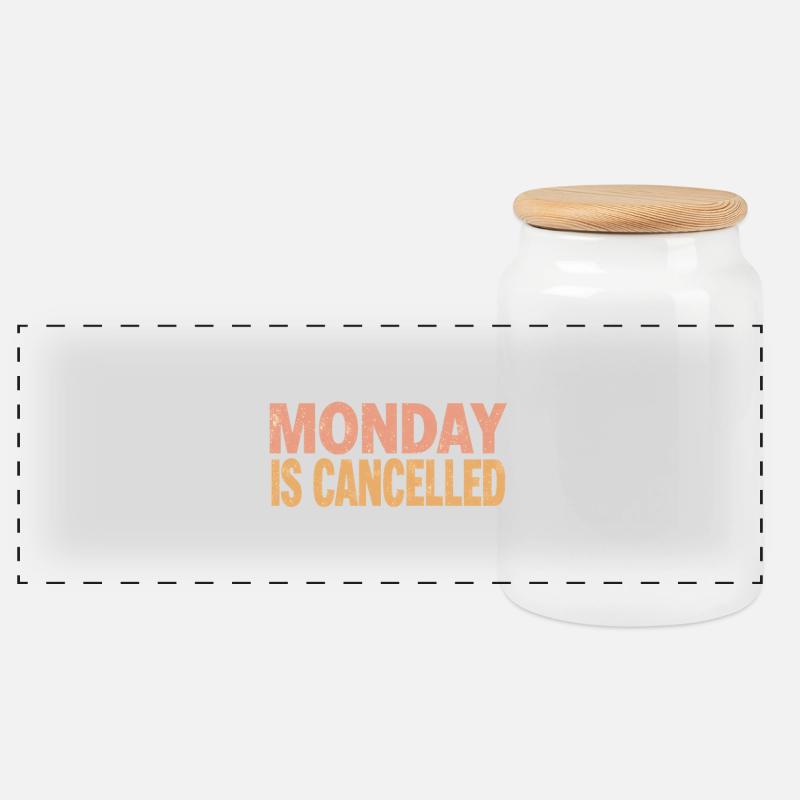 Monday is Cancelled - Panorama Keksdose mit Holzdeckel - Weiß