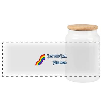 I am what I am - Panoramic Cookie Jar with Wooden Lid - white - Front