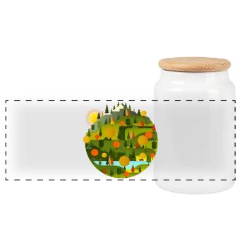Grüner Planet (Landschaft) - Panorama Keksdose mit Holzdeckel - Weiß - Vorne