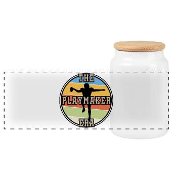 Retro Football - Panorama Keksdose mit Holzdeckel - Weiß - Vorne