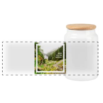 Nature is my new nightclub. Nature is my ... - Panoramic Cookie Jar with Wooden Lid - white - Front