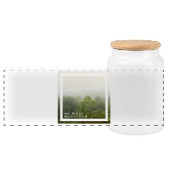 Nature is my new nightclub. Nature is mine. - Panoramic Cookie Jar with Wooden Lid - white - Front