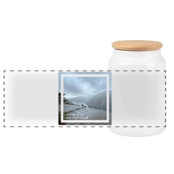 Nature is my new nightclub. Nature is mine. - Panoramic Cookie Jar with Wooden Lid - white - Front