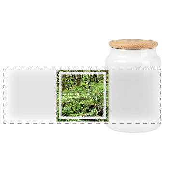 Go outside, touch some grass. Go outside... - Panoramic Cookie Jar with Wooden Lid - white - Front