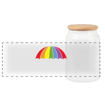 Parapluie rétro LGBTQ pour la fierté gay - Boîte à biscuits avec couvercle en bois - blanc - Devant