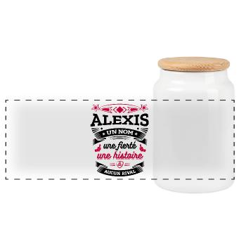 ALEXIS UN NOM UNE FIERTÉ AUCUN RIVAL - Boîte à biscuits avec couvercle en bois - blanc - Devant