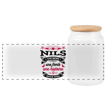 NILS UN NOM UNE FIERTÉ AUCUN RIVAL - Boîte à biscuits avec couvercle en bois - blanc - Devant
