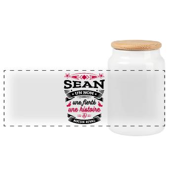 SEAN UN NOM UNE FIERTÉ AUCUN RIVAL - Boîte à biscuits avec couvercle en bois - blanc - Devant