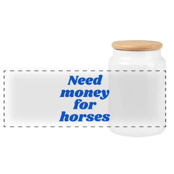 Besoin d’argent pour des chevaux - Boîte à biscuits avec couvercle en bois - blanc - Devant