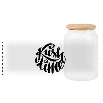 Kush time - Panorama Keksdose mit Holzdeckel - Weiß - Vorne
