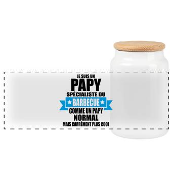 je suis un papy spécialiste du barbecue - Boîte à biscuits avec couvercle en bois - blanc - Devant