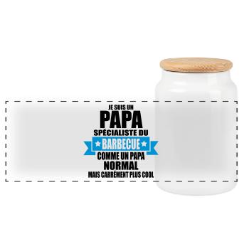 je suis un papa spécialiste du barbecue - Boîte à biscuits avec couvercle en bois - blanc - Devant