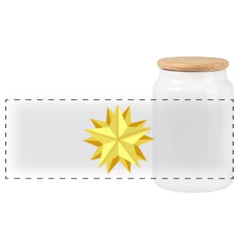 Christma s1255 - Panoramic Cookie Jar with Wooden Lid - white - Front
