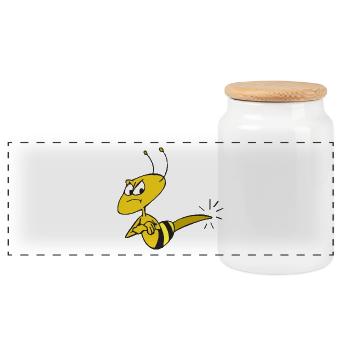 bie 113 - Boîte à biscuits avec couvercle en bois - blanc - Devant