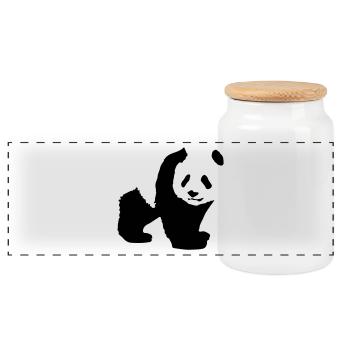 panda - Panorama Keksdose mit Holzdeckel - Weiß - Vorne
