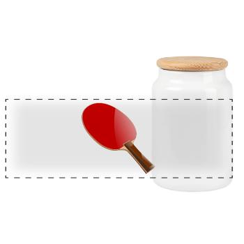 Raquette de tennis - Boîte à biscuits avec couvercle en bois - blanc - Devant