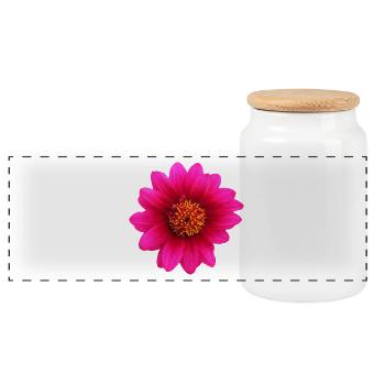 flowers lilies tulips orchids sunflower dahlia ger - Panorama Keksdose mit Holzdeckel - Weiß - Vorne