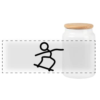 stick man 2852258 1 - Panorama Keksdose mit Holzdeckel - Weiß - Vorne