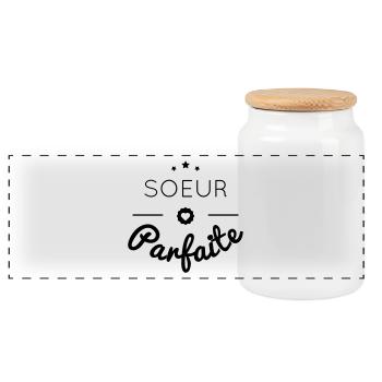 soeur parfaite - Boîte à biscuits avec couvercle en bois - blanc - Devant