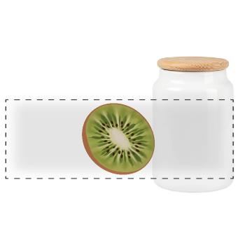 kiwi - Boîte à biscuits avec couvercle en bois - blanc - Devant