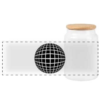 Boule Globe globe 3D cadeau idée cadeau - Boîte à biscuits avec couvercle en bois - blanc - Devant