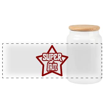 Super Athlète t-shirt métier cadeau - Boîte à biscuits avec couvercle en bois - blanc - Devant