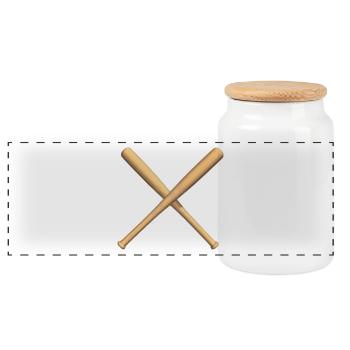 batte de baseball - Boîte à biscuits avec couvercle en bois - blanc - Devant