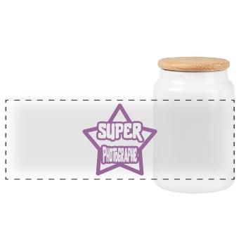 Super Photographe cadeau - Boîte à biscuits avec couvercle en bois - blanc - Devant
