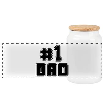 No 1 Dad - Panorama Keksdose mit Holzdeckel - Weiß - Vorne