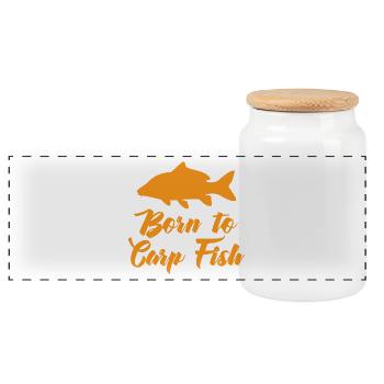 Angler - Angelsport - Karpfen - Geschenk - Panorama Keksdose mit Holzdeckel - Weiß - Vorne