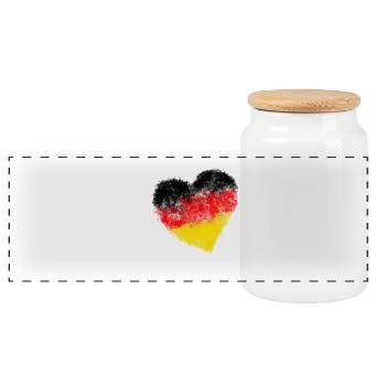 WM EM Allemagne Heart Champion du Monde de Football - Boîte à biscuits avec couvercle en bois - blanc - Devant
