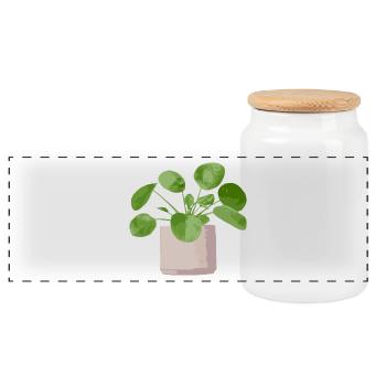 pilea - Boîte à biscuits avec couvercle en bois - blanc - Devant