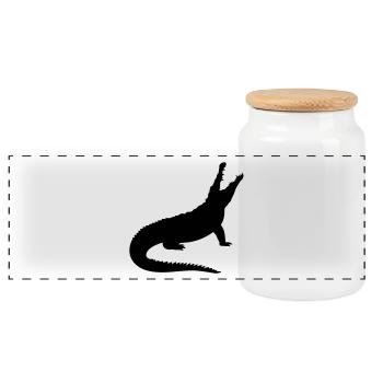 Un crocodile - Boîte à biscuits avec couvercle en bois - blanc - Devant