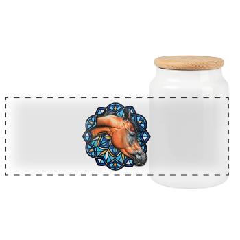 BaySto - Boîte à biscuits avec couvercle en bois - blanc - Devant