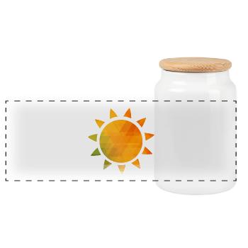 sun - Panoramic Cookie Jar with Wooden Lid - white - Front