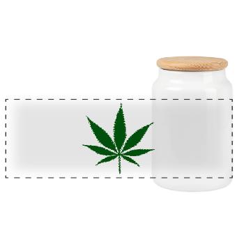 Cannabis (Édition Verte) - Boîte à biscuits avec couvercle en bois - blanc - Devant