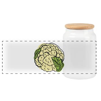 Vegan vegetarian animal welfare gift idea - Panoramic Cookie Jar with Wooden Lid - white - Front