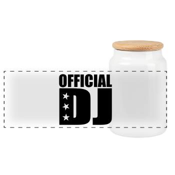 official DJ - Panorama Keksdose mit Holzdeckel - Weiß - Vorne