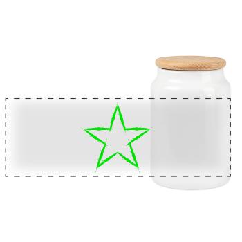 Stern Design Symbol Grün - Panorama Keksdose mit Holzdeckel - Weiß - Vorne
