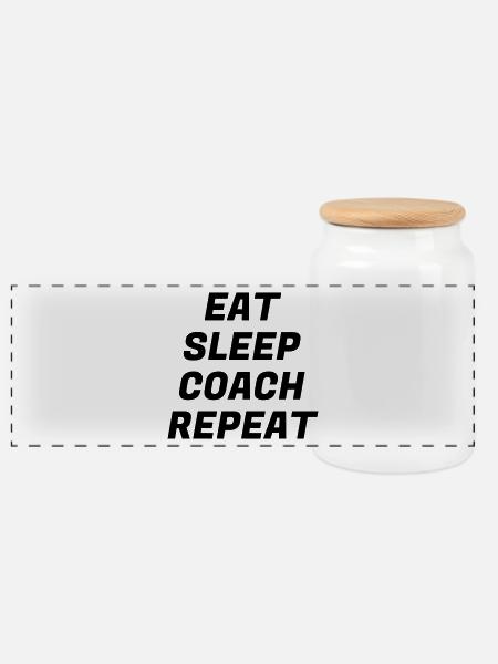 Coach / Coaching / Trainer / Sport - Panorama Keksdose mit Holzdeckel - Weiß