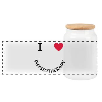 physiotherapy - Panoramic Cookie Jar with Wooden Lid - white - Front