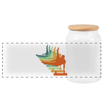 Retro Gymnastics - Cool Gift For Men Gymnast - Panoramic Cookie Jar with Wooden Lid - white - Front
