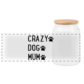 Maman de chiens - Boîte à biscuits avec couvercle en bois - blanc - Devant