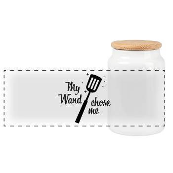 my wand chose me kochen - Panorama Keksdose mit Holzdeckel - Weiß - Vorne